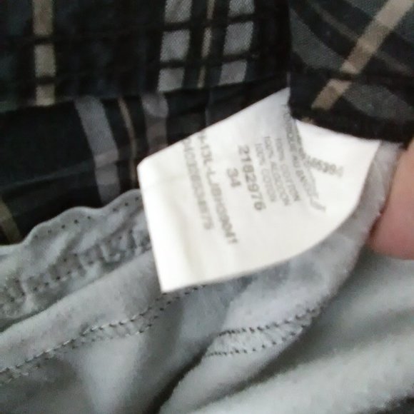 Lee Dungarees Plaid Cargo Men's Shorts Color Black/Gray Stripe. Size 34 - Picture 2 of 7